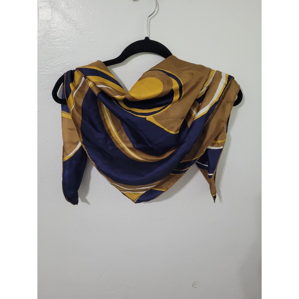 Sally Gee Vintage Silk Scarf Hand Rolled Abstract Japan Art Deco Mod Retro MCM